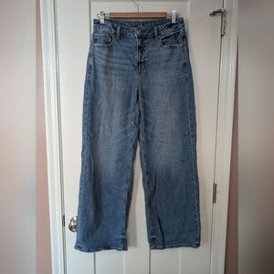 American Eagle Outfitters Blue Super High Rise Baggy Wide Leg Jeans